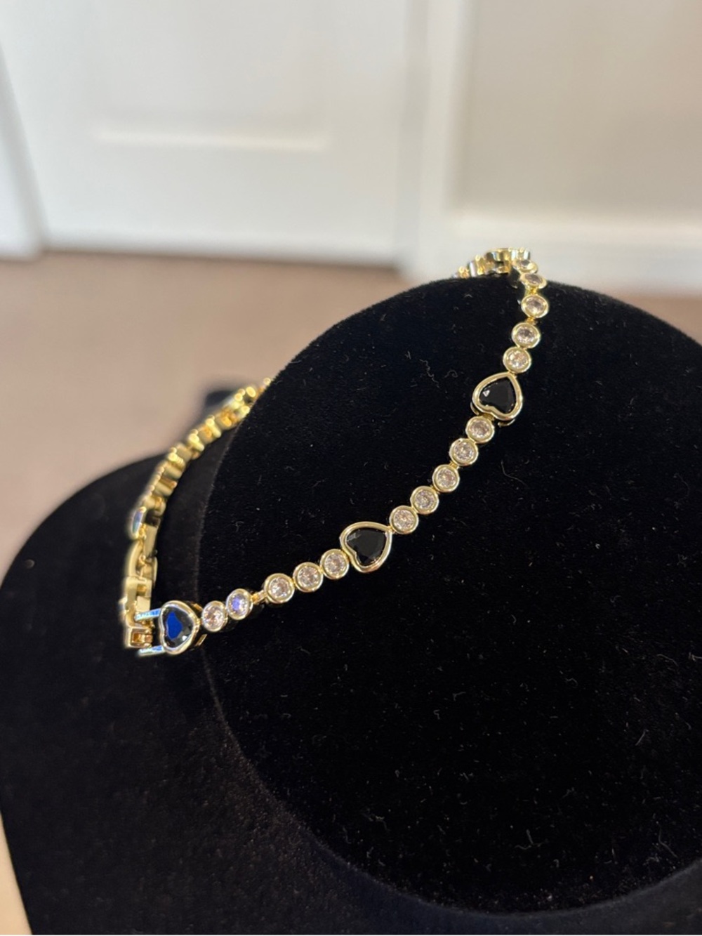 Gold Heart Link Crystal Bracelet - Women Jewelry